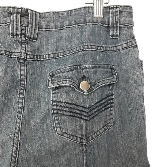 Soft Surroundings Mid Rise Wide Leg Jeans Front Pleated Y2K 70s Denim Sz Tall M - Picture 4 of 12